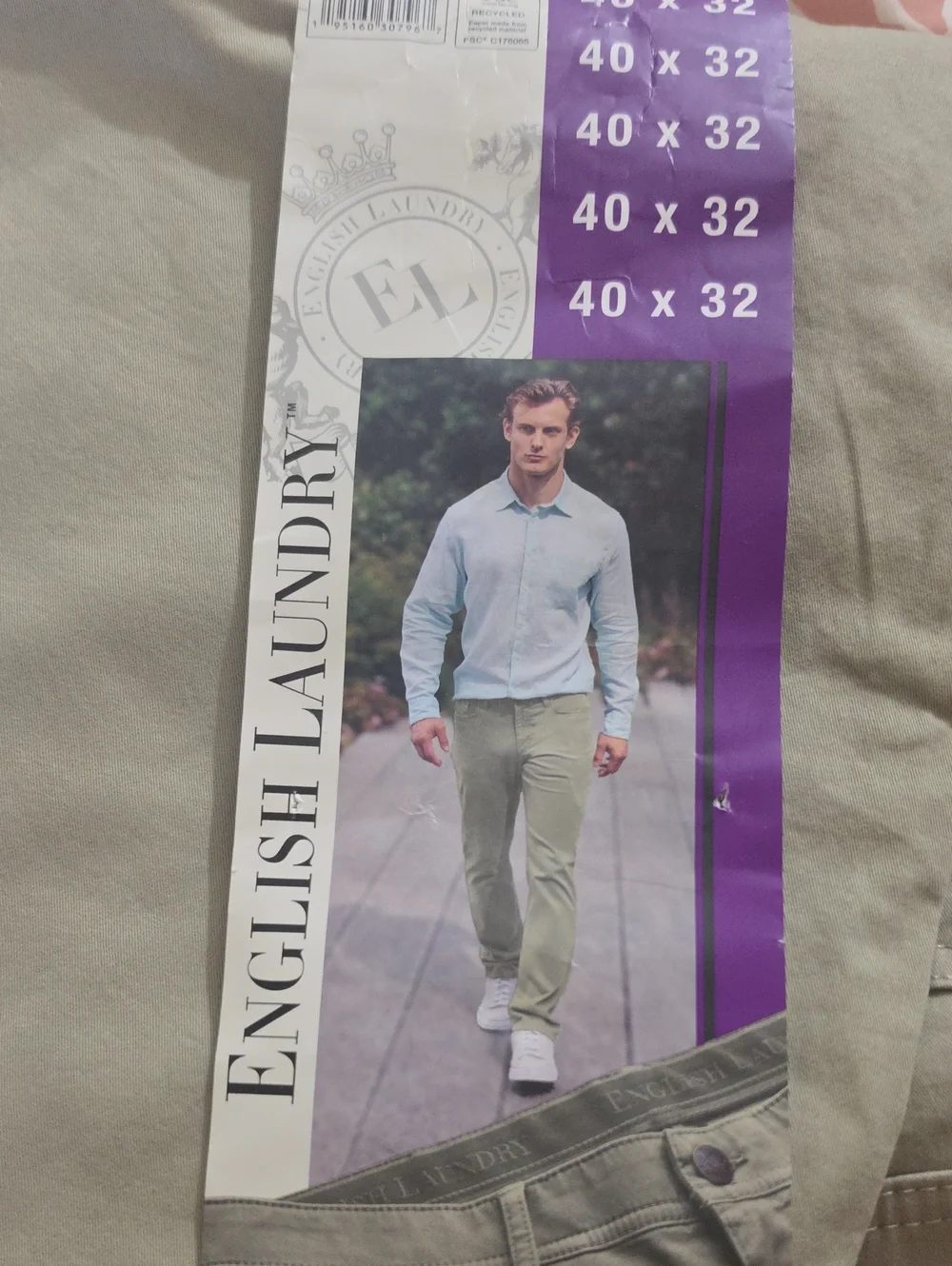 English Laundry Men's 5- Pocket Straight Fit Stretch Pant 40x32 BROWN
